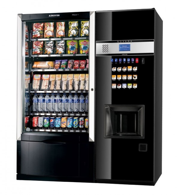 Distributeur De Boisson Froide Avec Monnayeur Distributeur automatique de boissons chaudes, froides et confiseries