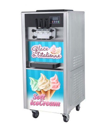 Machine à glaces italiennes professionnelle 3 manettes frozen yogurt