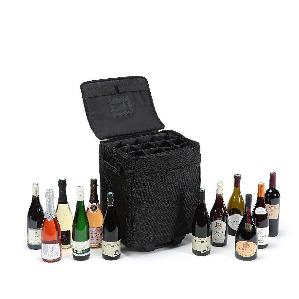 Sac à Vin 12 Bouteilles Générique - Feutre Noir - Transport Et Rangement Pliable - Pour Pique-nique/camping