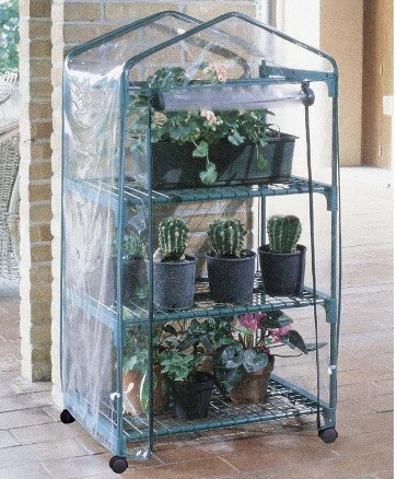 Serre De Jardin Murale 3 Portes HOMASIS – 180x52x190 Cm – Aluminium Et Polycarbonate 4 Mm – 3 étagères Et 2 Lucarnes - 12