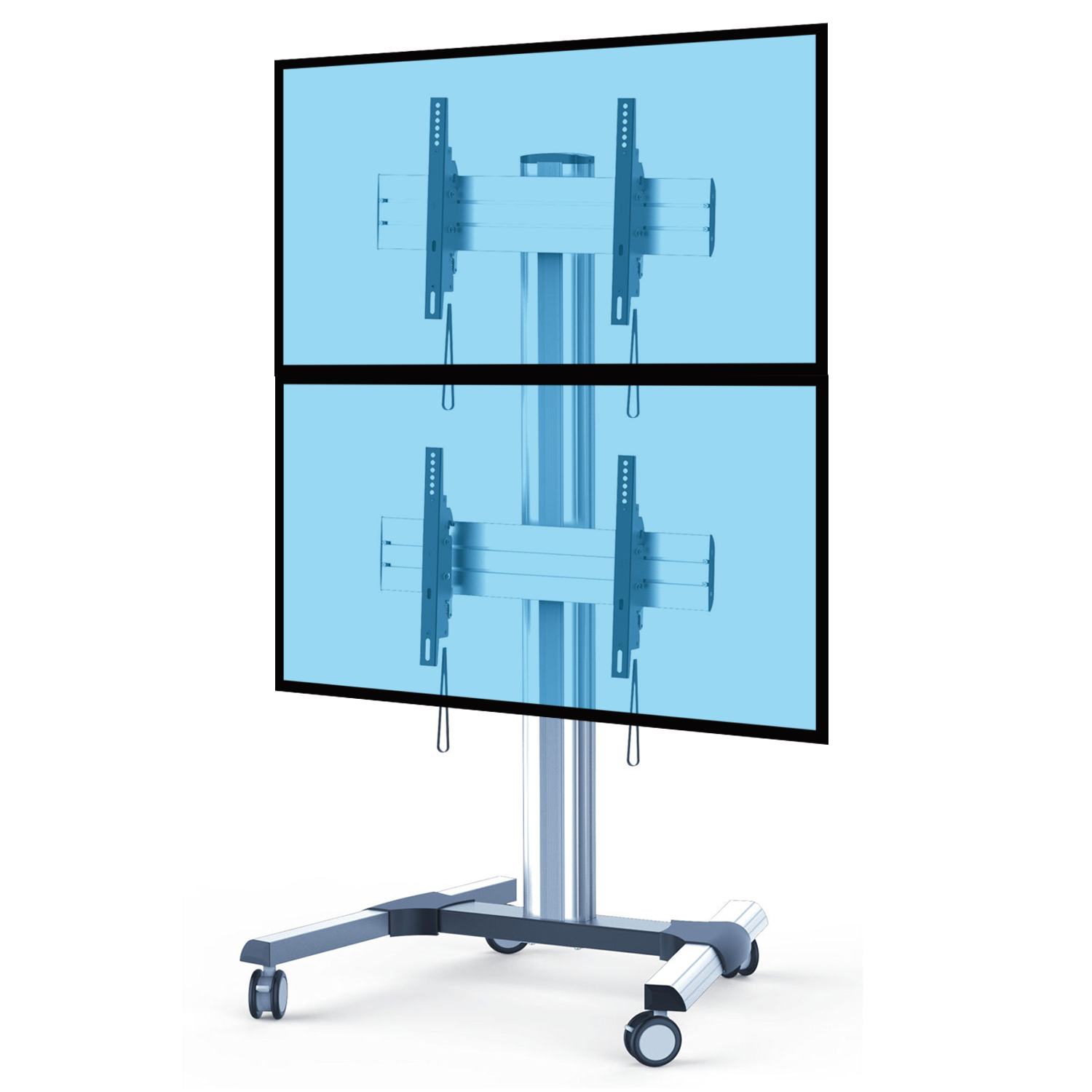 WALI Support Mural Pour Double écran, Adaptateur De Support Simple à Double, Bras D'assemblage Horizontal Pour 2 écrans Jusqu'à 27", Peut Supporter Jusqu'à 10 Kg Par Bras, Noir (012ARM